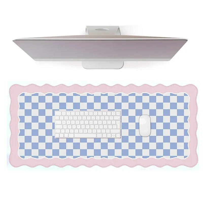 Hot Selling Pink Cute Strawberry Keluli Leather Table Mat Waterproof New Leather Gaming Keyboard Mat For Girls Hearts Office Mat