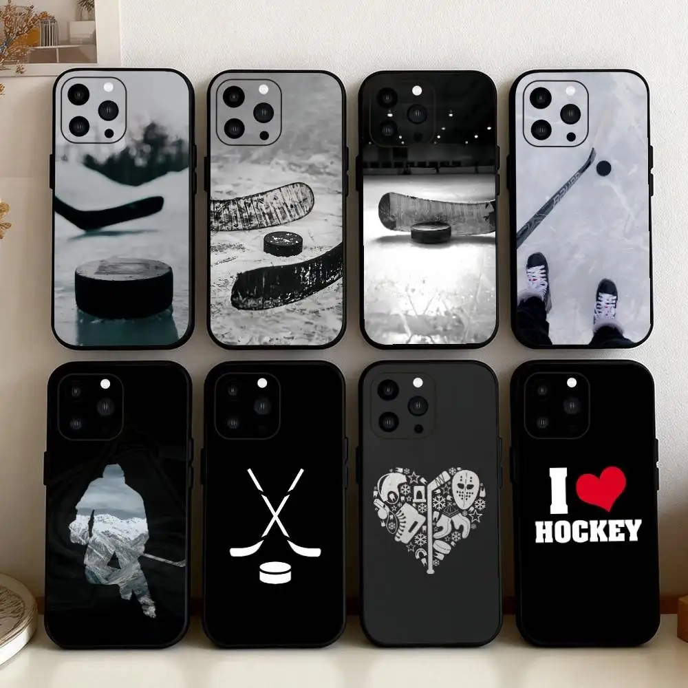 

Чехол для телефона Sport Ice H-Hockey для iPhone 17, 16, 15, 14, 13, 12 Plus, Max, мягкий силиконовый, черный
