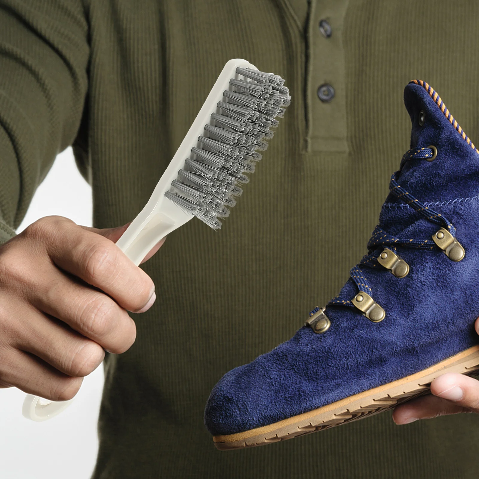 

4pcs Cleaning Brush Long Handle Bristles Scrub For Shoes Laundry Clothes Bathtub Floor Kitchen Bar Use Hangable Sturdy Wood