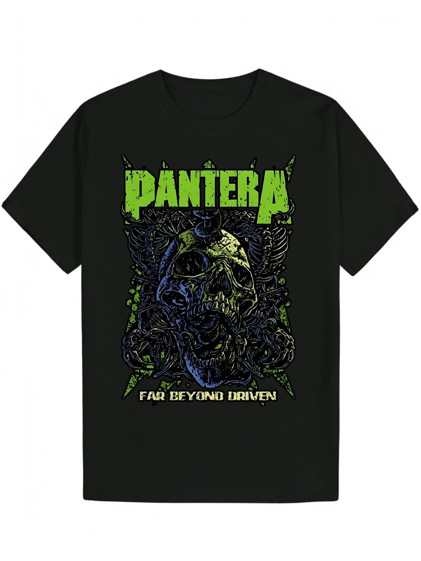 

Men's Black Pantera Graphic T Shirt Far Beyond Driven Design Casual Crew Neck Short Sleeve Summer Tee Polyester Blend