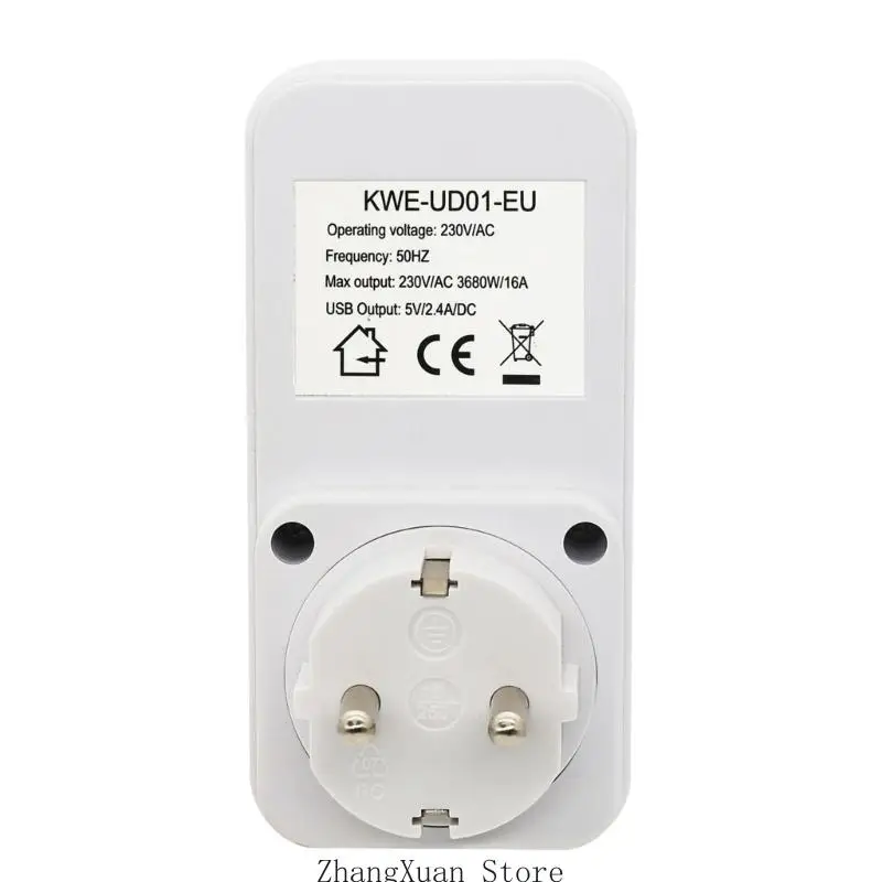 Electronic Timer Switches Voltages Relays Switches Power Saving Time Controllers Double USB Port Surges Protector Outlet 3XUF