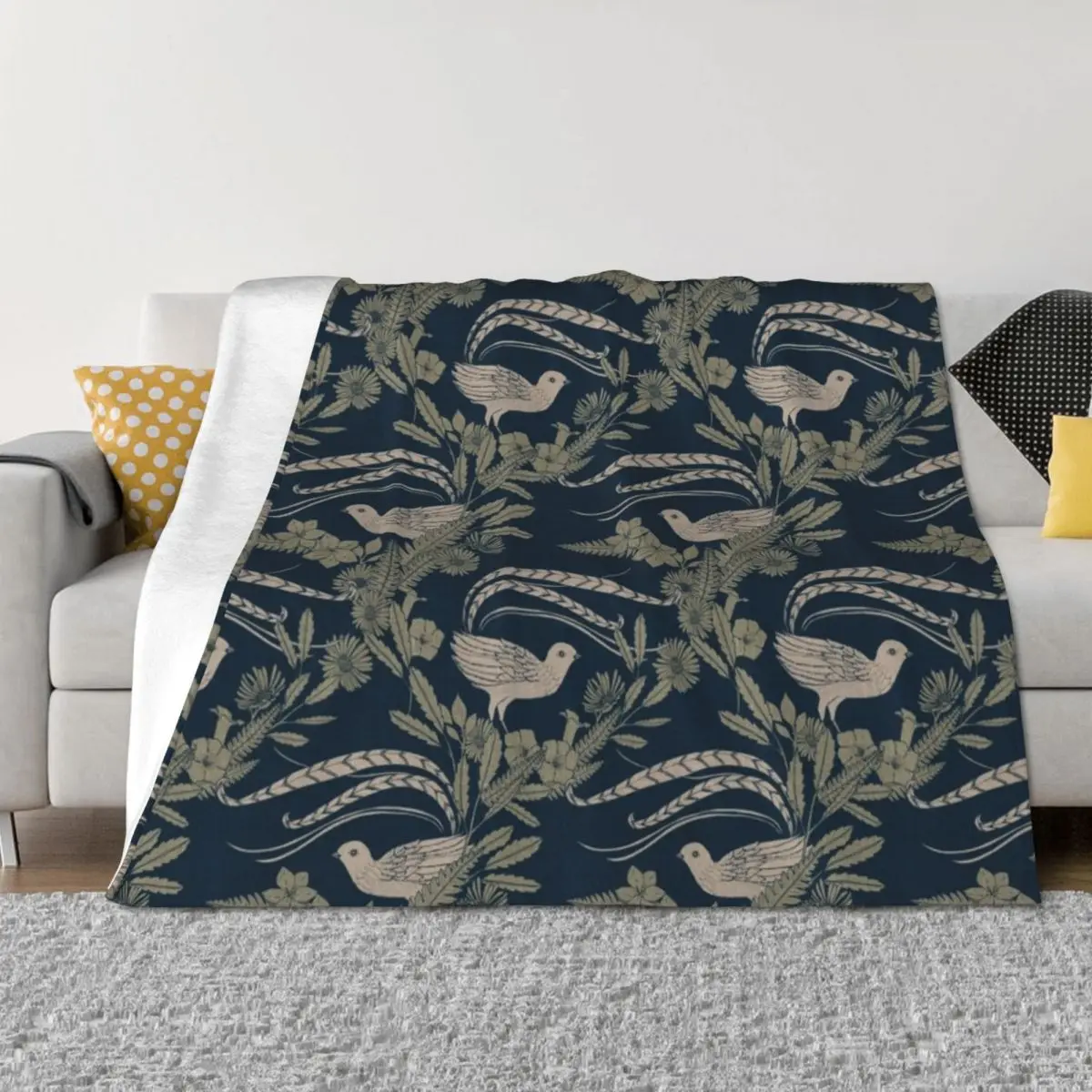 

Lyrebird Garden Throw Blanket Moving Quilt Beach Luxury Brand Blankets
