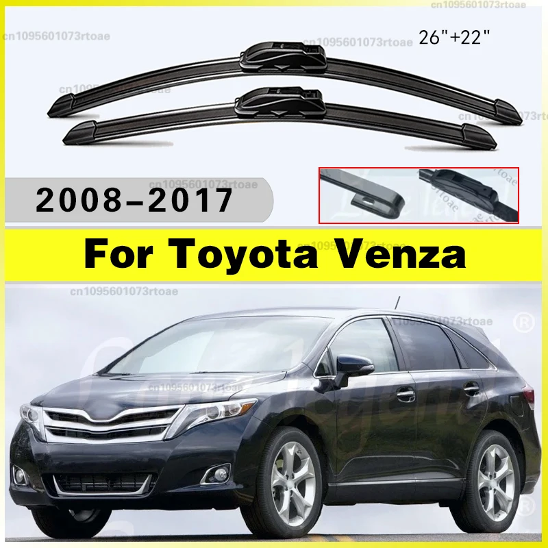 

Windscreen Front Window Blades 26"+22" Car Accessories For Toyota Venza 2008 - 2017 Car Wiper Blades Soft Rubber Windshield