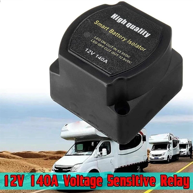 2X Dual Battery Smart Isolator 12V 140 Amp Voltage Sensitive Relay VSR Smart Switch For Car ATV Boats RV's Camper Truck