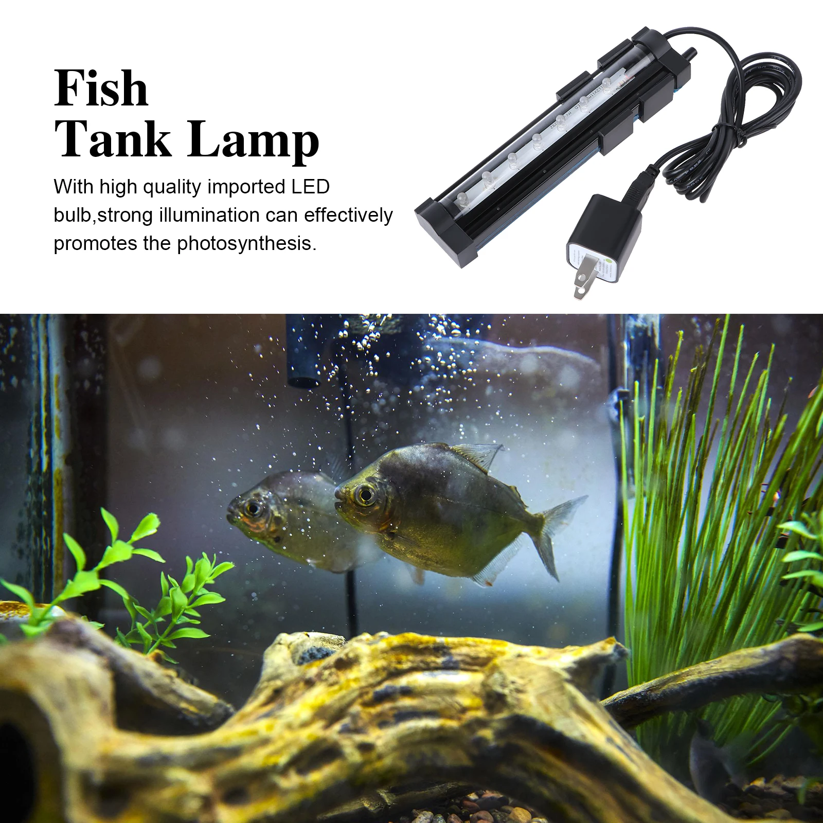 

7 Colors Led Aquarium Light Fish Tank Lamp Bubble Lamp For Plant Saving Long Life Strong Illumination Slow