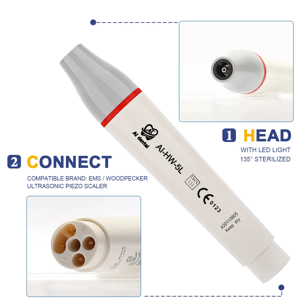 Dental Piezo Scaler Detachable Handpiece HW/HD Ultrasonic Scalers Dentistry hygiene Tool fit for Woodpecker Scaling Tips