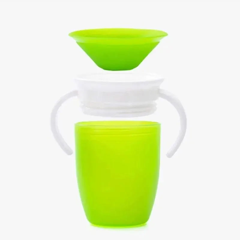 Baby Learning Drinking Cup With Double Handle Flip Lid 360 Degrees Can Be Rotated Leakproof Cup Infants Water Cups Bottle