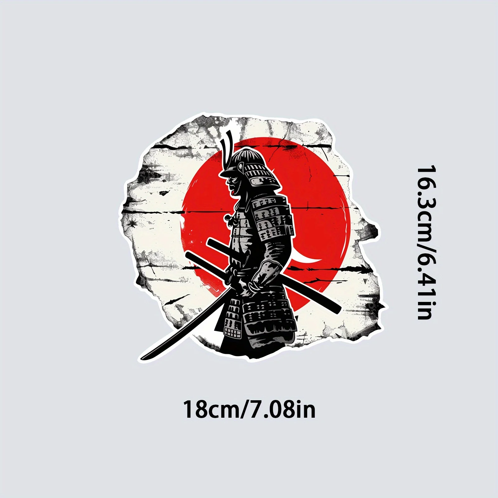 1Pc Waterproof Vinyl Samurai Warrior Decal Durable Sticker for Motorcycle Helmet Car Laptop EV Decor view 3