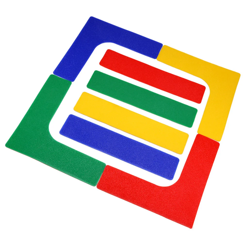 8 قطعة ملصقات خط التنس الأرضية مادة متينة صديقة للبيئة سطح مضاد للانزلاق رؤية عالية علامات المحكمة الداخلية والخارجية