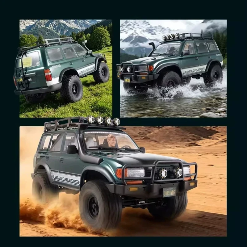 Fms 1/10 Toyota Lc80 Green Brushless Version Simulation Rc Crawler Remote Control Off Road Model Car Outdoor Hobby Vehicle Toy