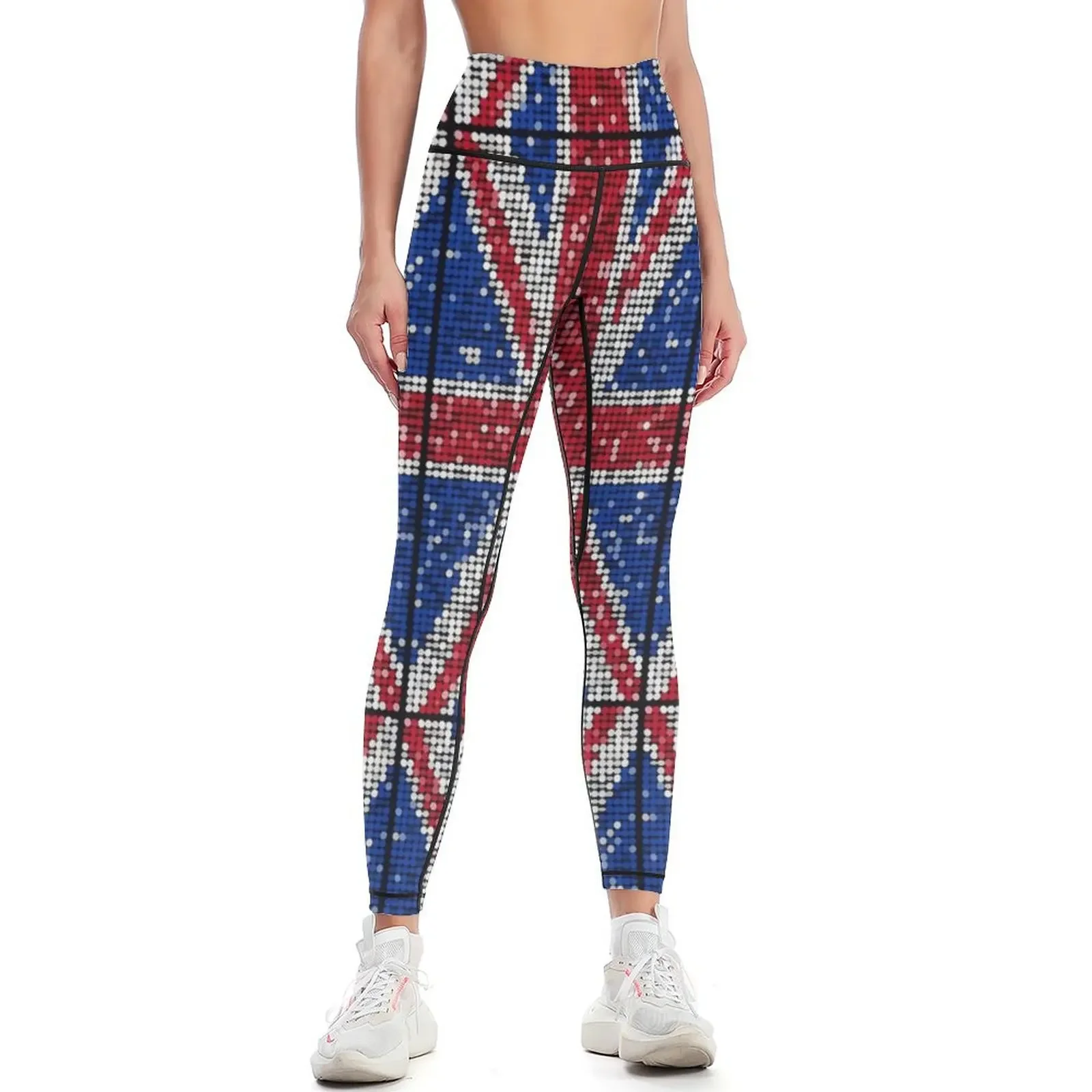 

Union Jack Flag UK Sequin Leggings sports shirts gym for physical Women sportwear Clothing fitness Womens Leggings