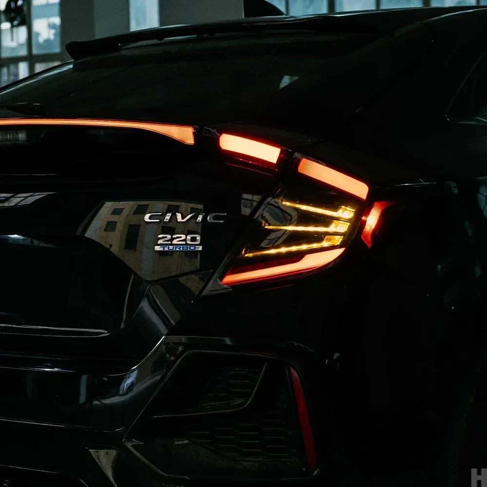 مجموعة المصابيح الخلفية للسيارات لهوندا سيفيك X 10th FC FK7 FK8 2016-2021 ترقية السيارة LED الديناميكية من خلال ملحقات الضوء الخلفي