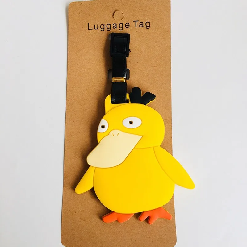 Pokemon Pikachu Gengar Etichette per bagagli Porta valigia Accessori da viaggio ID Addres Etichetta portatile in gel di silice Etichetta per bagagli d'imbarco