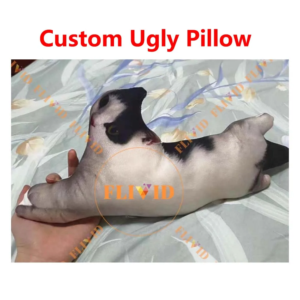 Personalized 3D Cat Ugly Pillow,Customized Pet Animals Cushion,Custom Dog Throw Pillow,Hot Birthday Gift,Pet Loss Memorial Gifts