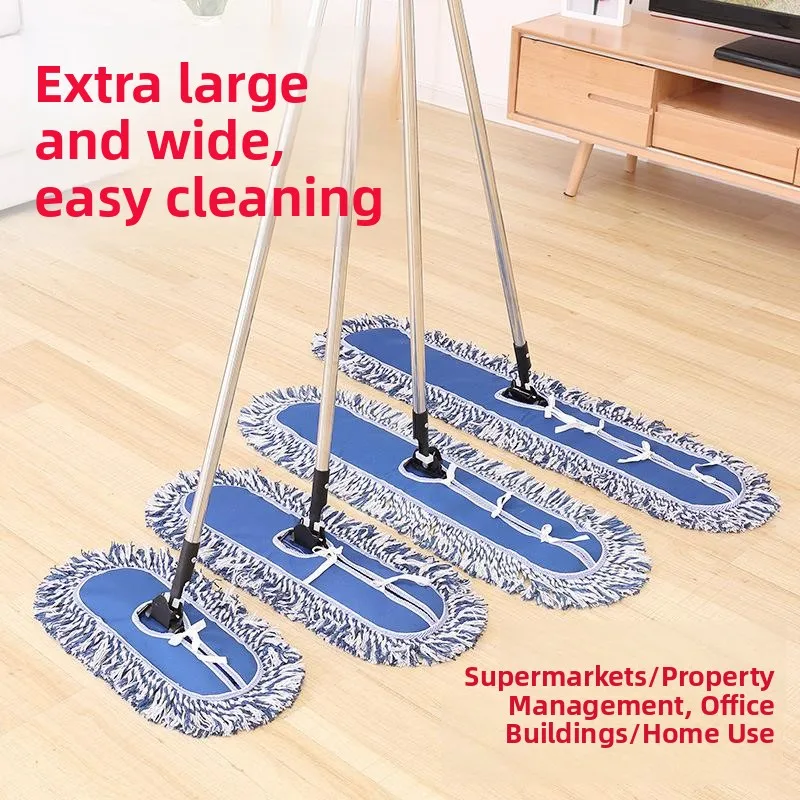 

Швабра для чистки большого размера без рук с плоской головкой, пуэр для пыли для плитки, пола, домашнего использования, скребок для ленивого человека, хлопковая швабра, метла