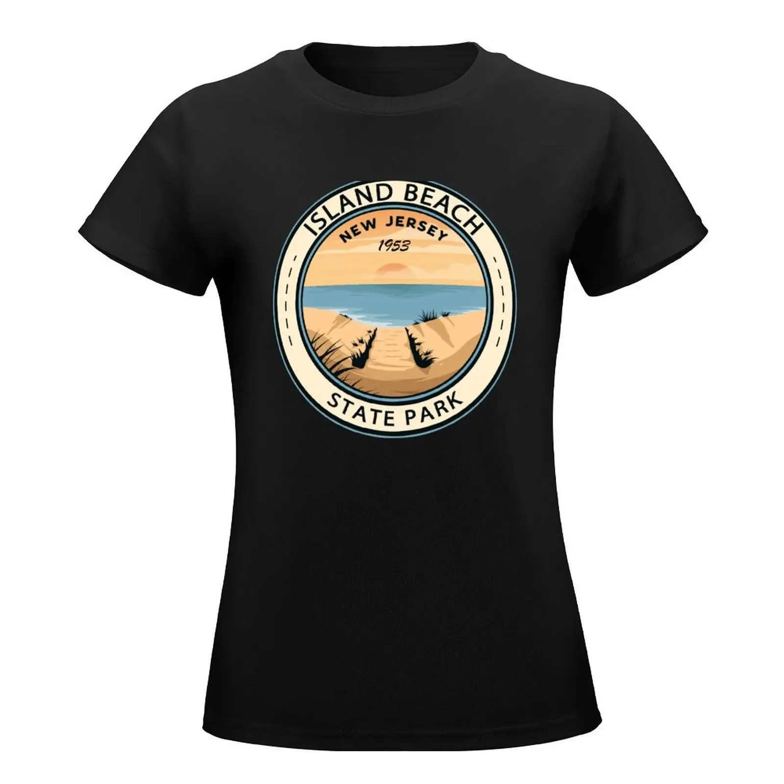 Island Beach State Park New Jersey Badge T-Shirt graphics Aesthetic clothing Womens graphic t shirts