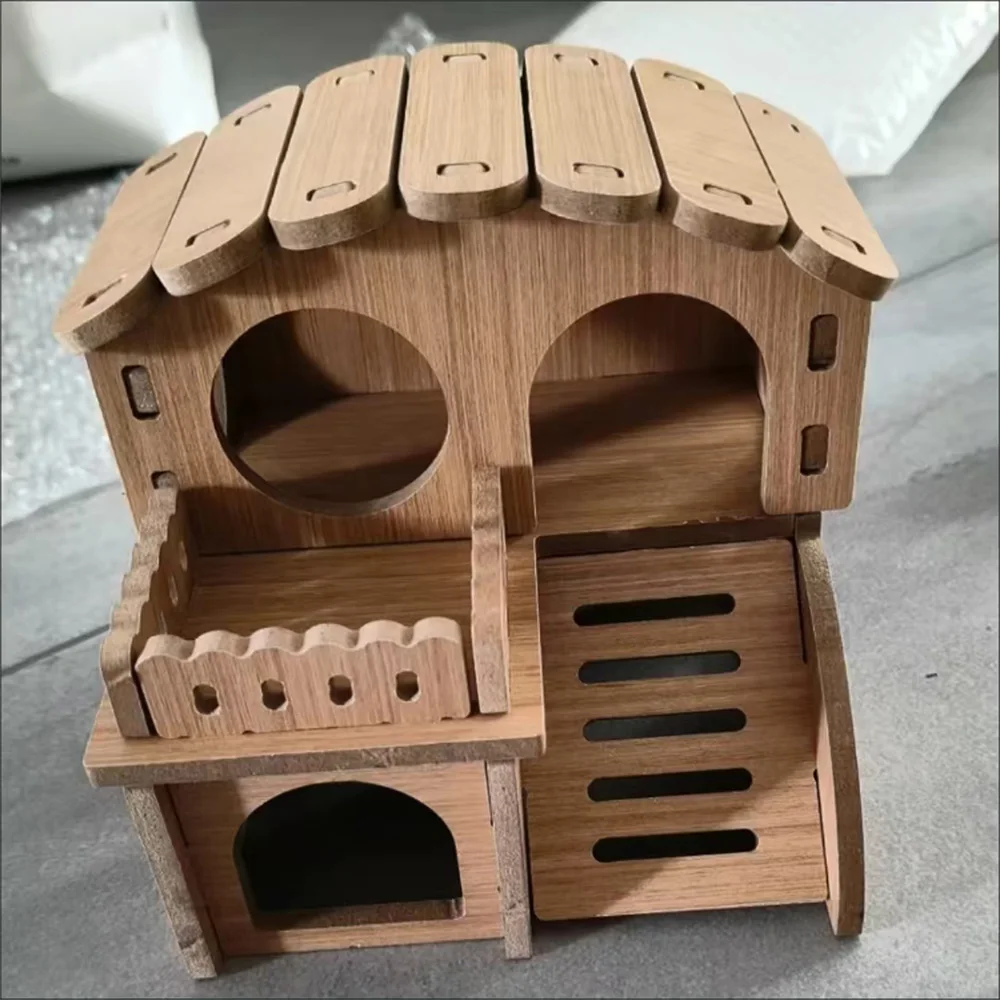 Wooden Hamster House Large Size Lizard Small Nest Pets Ant Hide Bird Bunny Cage Rats Dwarf Pig Hedgehog a Accessories Rabbits