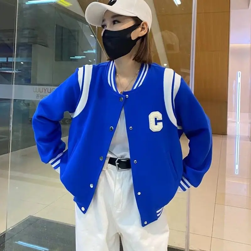 Y2k Streetwear Baseball Jacket Women College Uniform Varsity Jackets Female Oversized Korean Harajuku Fashion Coat Spring Autumn