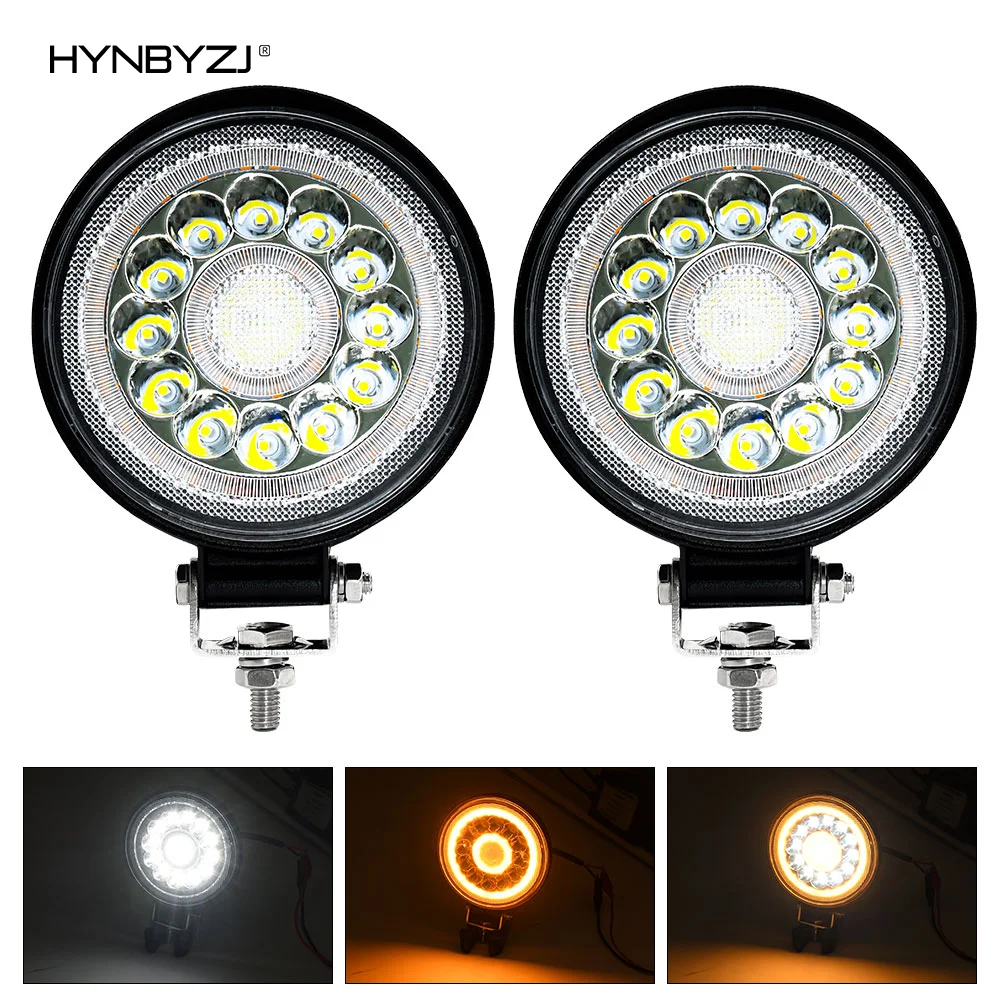 

HYNBYZJ Auto Work Light 200W Led Light Round LED Offroad LED Bar 4 Inch Spot Flood Fog Lamp12V 24V Off Road 4x4