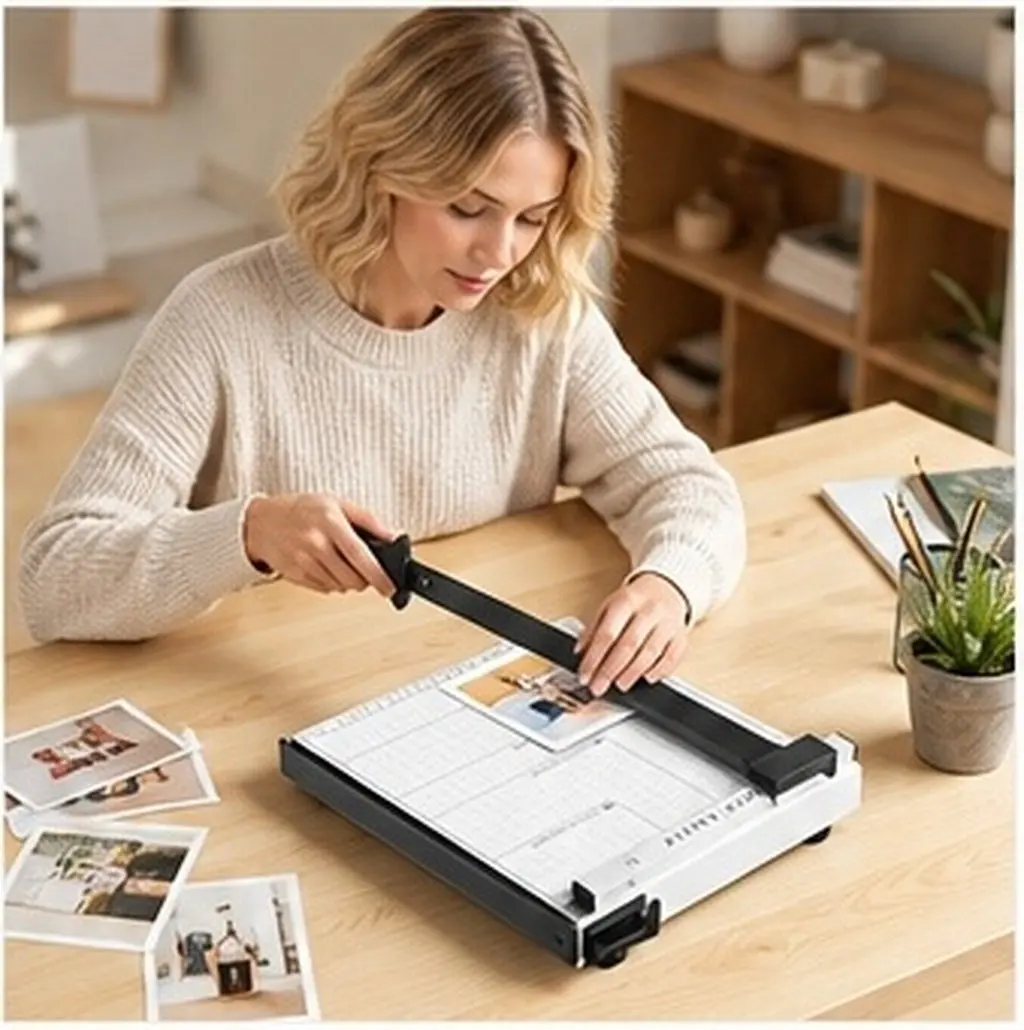 12 Inch Paper Cutter Trimmer Metal Base Lockable Guide for Accurate Scrapbook Greeting Card Paper Cutting Tool