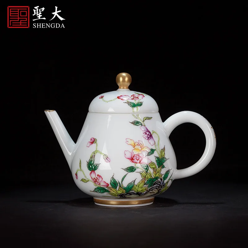 |teacups hand-painted ceramic kungfu enamel corn poppy sample tea cup set of tea service master cup jingdezhen by hand