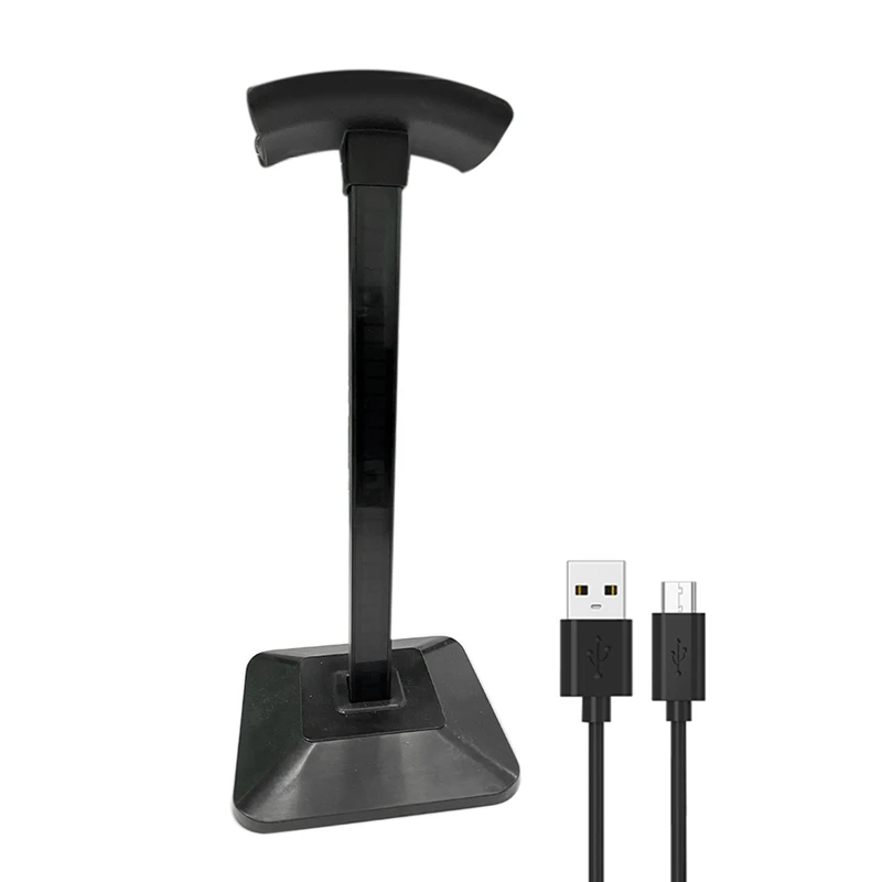 Soporte de auriculares multifunción para juegos de ordenador, soporte de exhibición de luz ambiental, fácil de instalar, negro