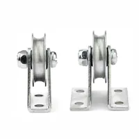 1pc Bracket pulley 6mm wire rope pulley fixed roller over-line hanging wheel guide wheel  U wheel 6.4*32*8