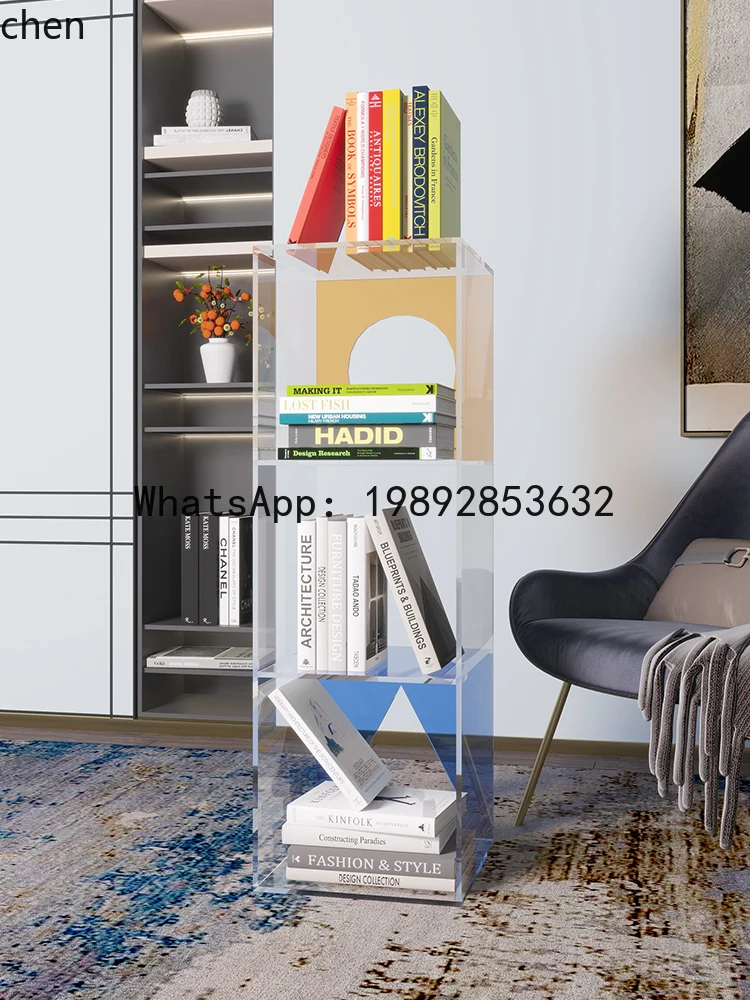 Shelf Acrylic Bookshelf Living Room Storage Display Shelf Multi-layer Figure Decorative Cabinet