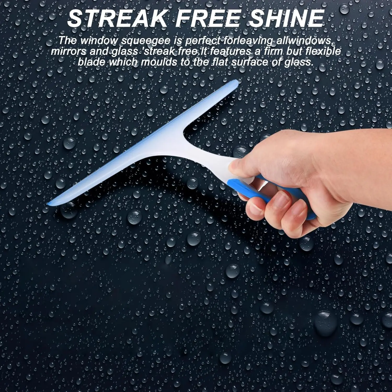 3Pcs Shower Squeegee for Glass Doors & Car Windows, Multi-Surface Cleaner for Bathroom, Mirror, and Windshield - view 5