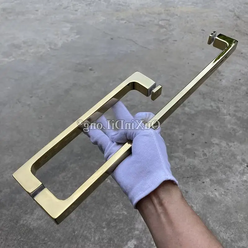 

Нержавеющая сталь 304, прецизионное литье, сплошное основание, ручки для раздвижных дверей для душа, L-образные ручки для стеклянных дверей, расстояние между отверстиями 225X425 мм