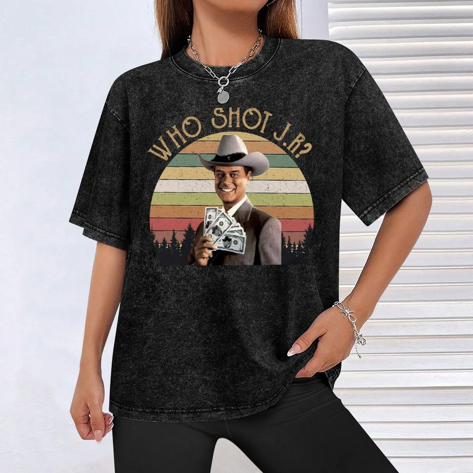 تي شيرت Who Shot Jr Vintage تي شيرت أنيمي للرجال تي شيرت قطني أسود عادي للرجال حزمة تي شيرت #4