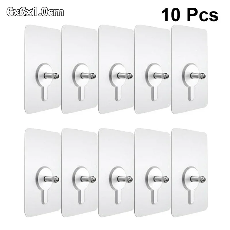 10pcs Punch Free Screws Hanger Non-Marking Screw Stickers Wall Picture Hardwall Drywall Icture Hanging Kitchen Bathroom Hook