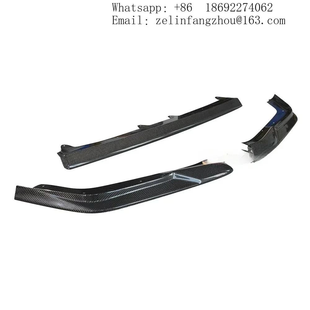 V Style 3 PCS Carbon Fiber Front Bumper Lip Chin Spoiler Splitter for Civic FL5 Type R 2022-2023 Hatchback Body Kit Tuning Kit