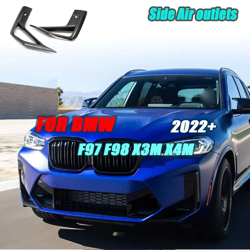 

JCYECF Carbon Fiber Front Bumper Air Vent Outlet Cover for BMW F97 F98 X3M X4M 2022+ Car Exterior Styling Cover Trim