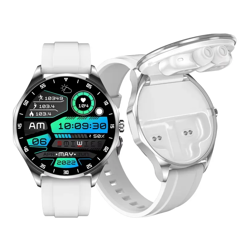OEM Amoled 1.43'' Smart Watch With Earbuds Wireless BT 2 In 1 Fitness Tracker Heart Rate Sleep X20 Watch Custom Logo view 2