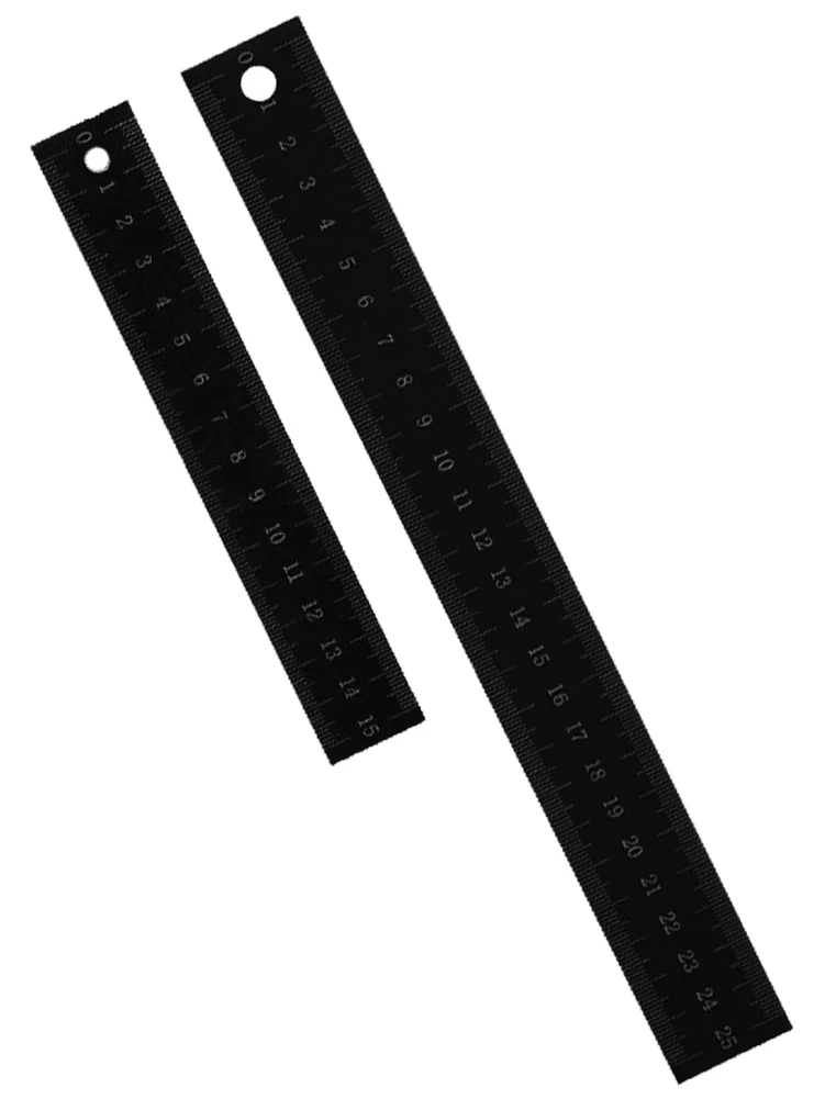 2pcs Student Measuring Tool Thicken Drafting Long Office Supplies Shatterproof Professional School Metal Ruler Accuracy Durable