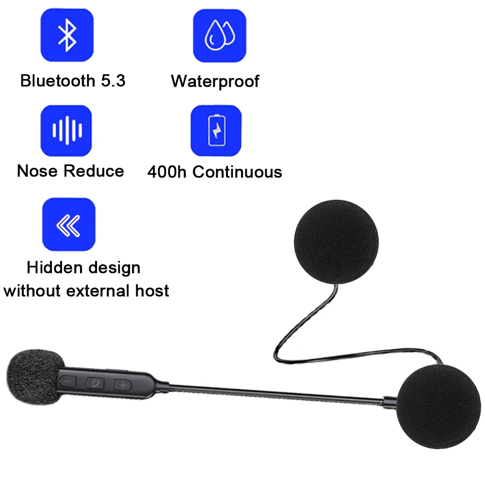 

Bluetooth Motorcycle Helmet Headset BT 5.3 Wireless Handsfree Stereo Music Player Moto Headphone Noise Reduction Earphone