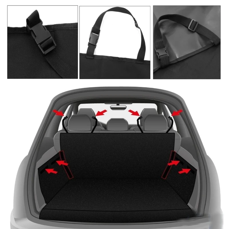 

185*104cm 600D Oxford Cloth Car Rear Boot Trunk Dog Car Trunk Mat Hammock Boot Pet Seat Cover Non-slip Waterproof SUV Hatchback