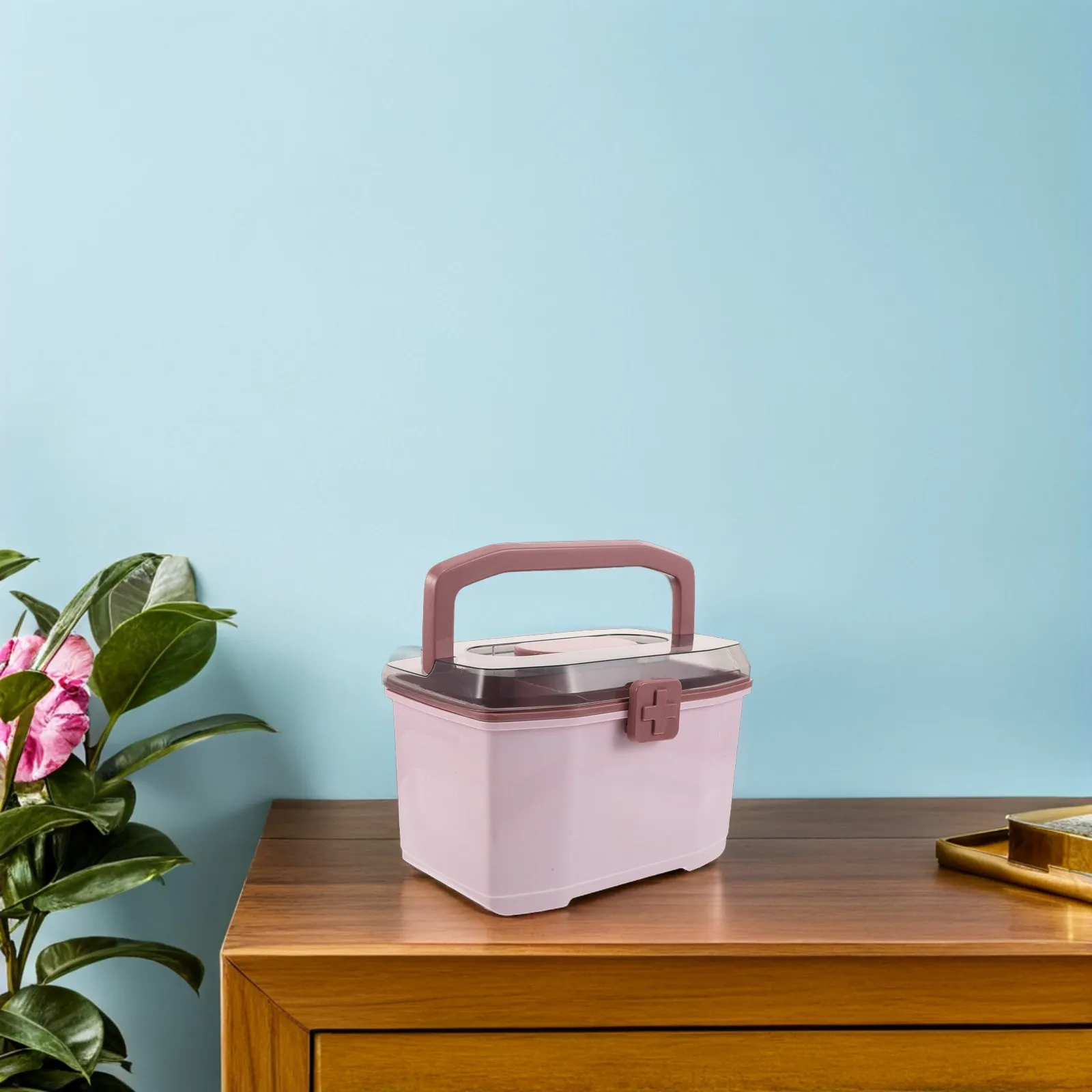 Medicine Storage Box Portable with Handle Lightweight Compact Design for Travel Outdoor Home Use Pill Case Supply