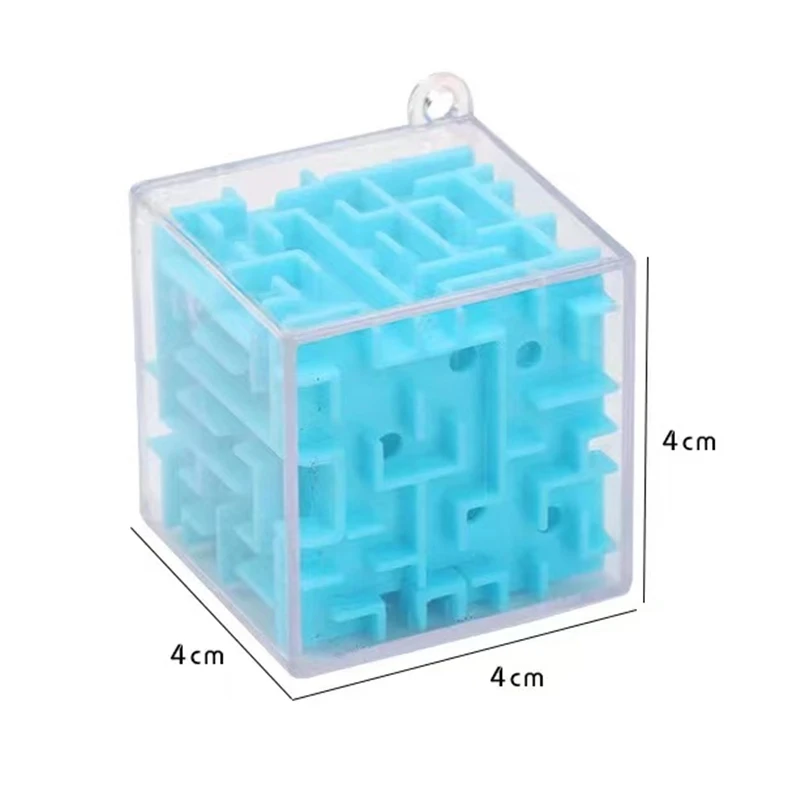 4X4cm 4PC Three-dimensional Square Transparent Rolling Beads Puzzle Maze Toy Kids Birthday Party Gift Pinata Filler Party Favors