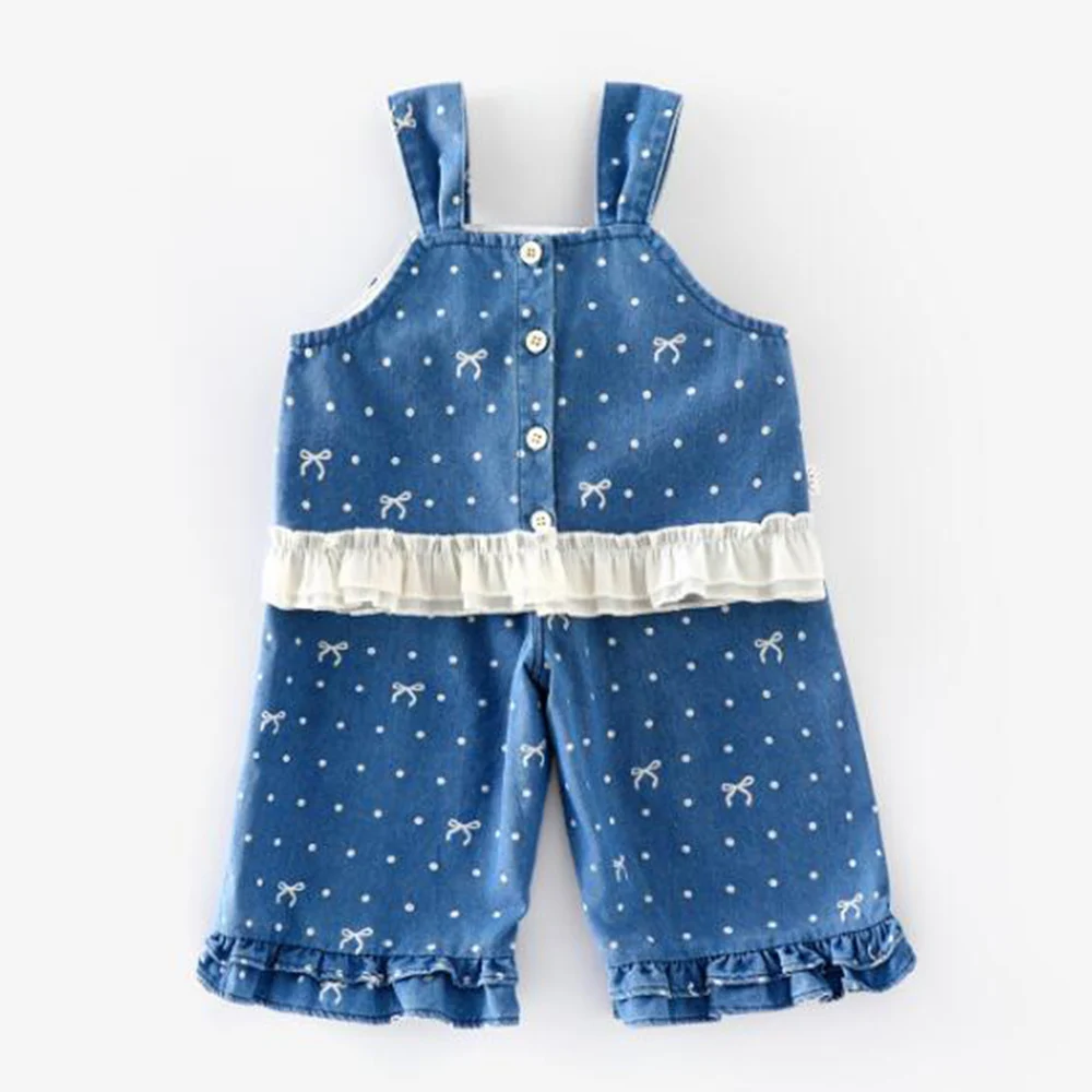 

2 Piece Set For Kids Girls Spring Autumn Polka Dot Vest + Pants Two Pieces Fashion Back To School Toddler Outfits