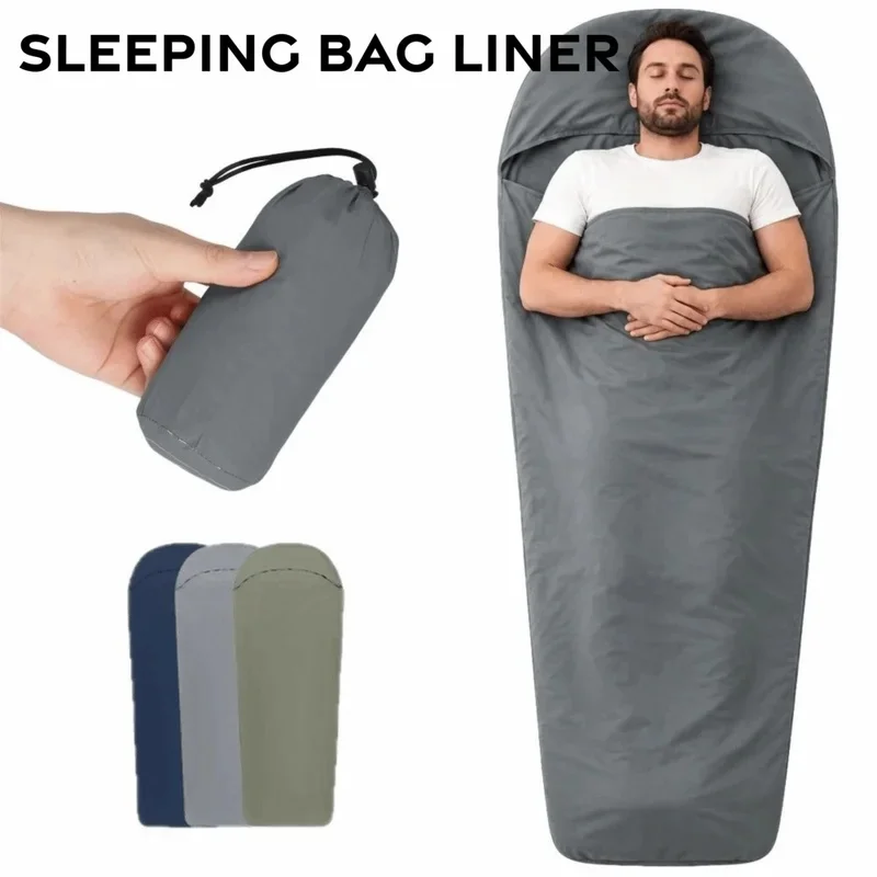 Portable Sleeping Bag Inner Liner Single Size Nylon Material Camping Sheet Warm Design Ultralight Hiking Sleeping Bag Hotel Stay