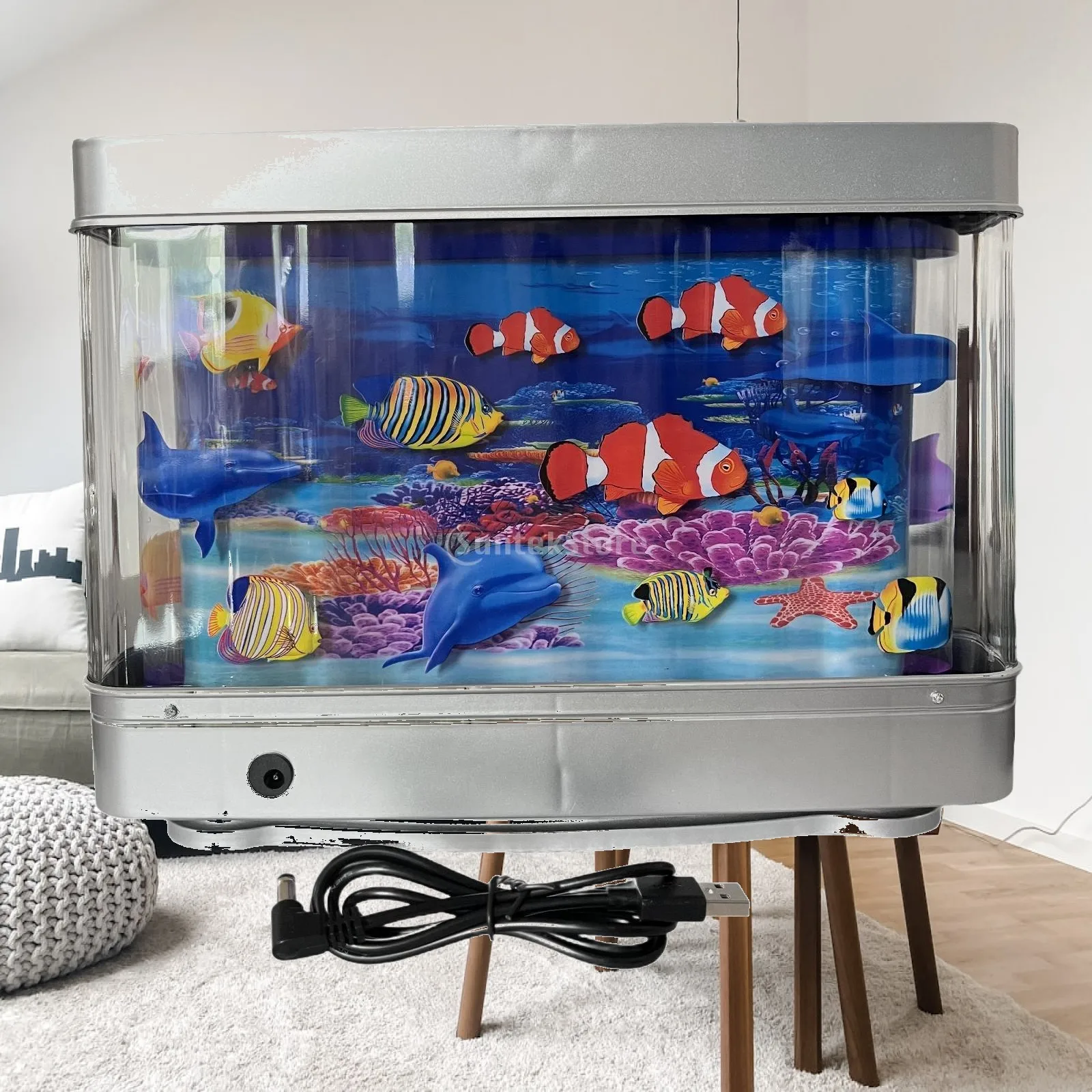 Fake Aquarium LED Night Light USB Powered Birthday Gift Decorative Lamp for