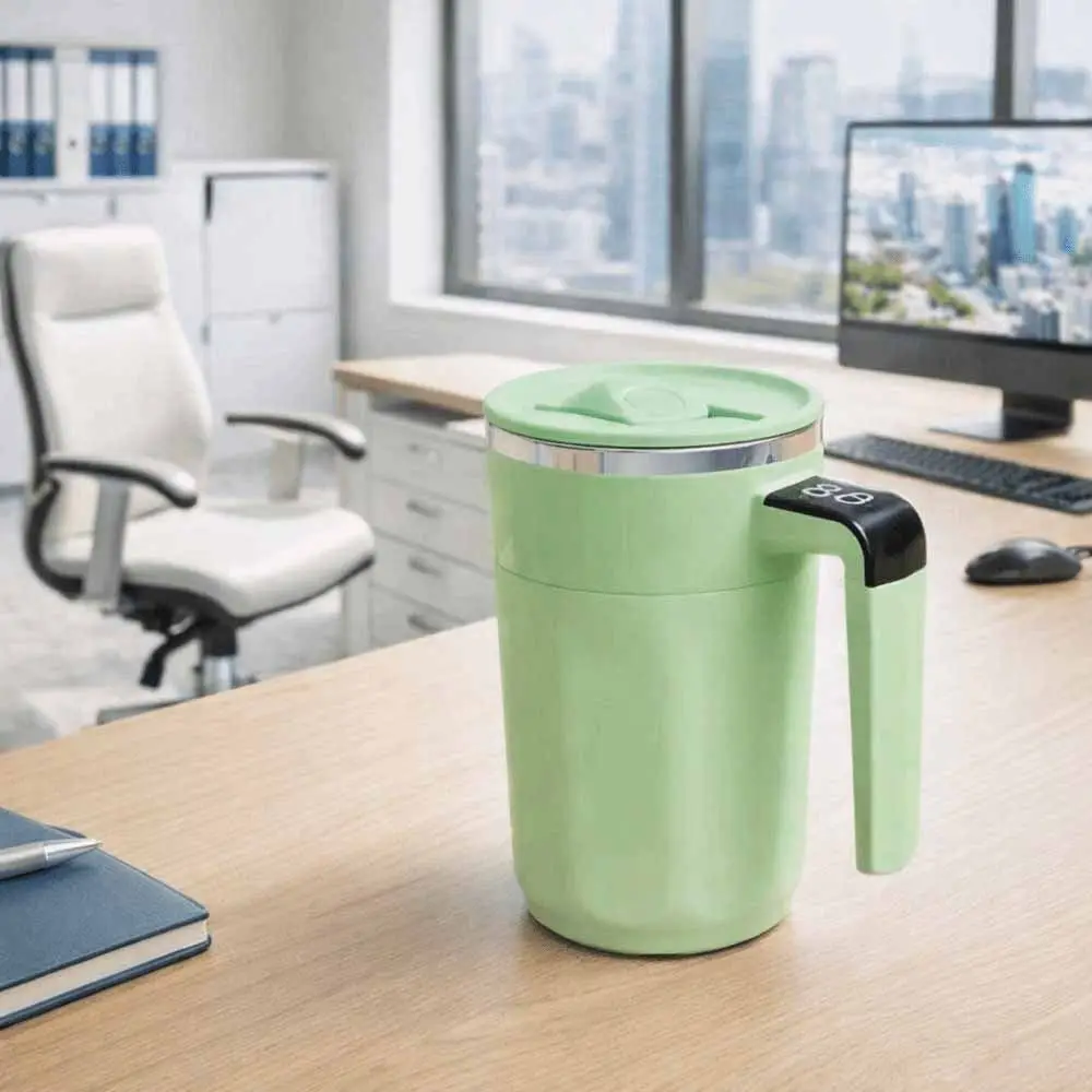 Digital Display Automatic Stirring Cup Rechargeable Magnetic Stirring Self Stirring Coffee Mug With Lid 400ML Heating Mixer Cup