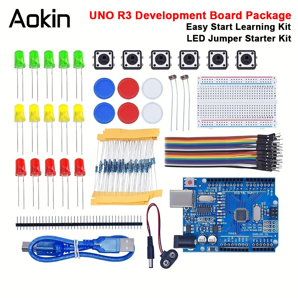 Starter Kit For UNO R3 Mini Breadboard LED Jumper Wire Button For Arduino Diy Kit School Education Lab