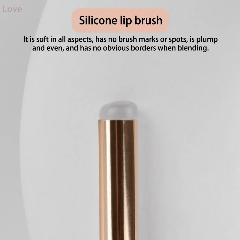 [L&P] Doppelköpfiger Lippenpinsel für Lippenstift, Metallstab, Lippenpinsel, Make-up-Pinsel für Lippenstift, Lipgloss, inklusive Deckel für Anfänger