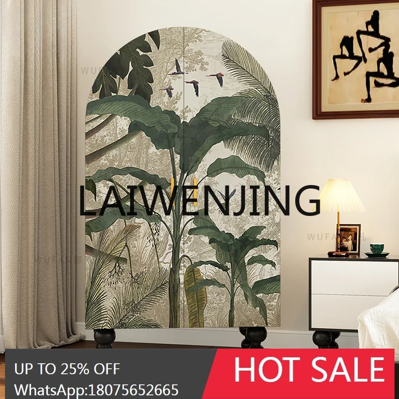 

French Solid Wood Wardrobe Entrance Side Cabinet Living Room Storage Clothes Closet Room Wall Integrated Storage Closet Order