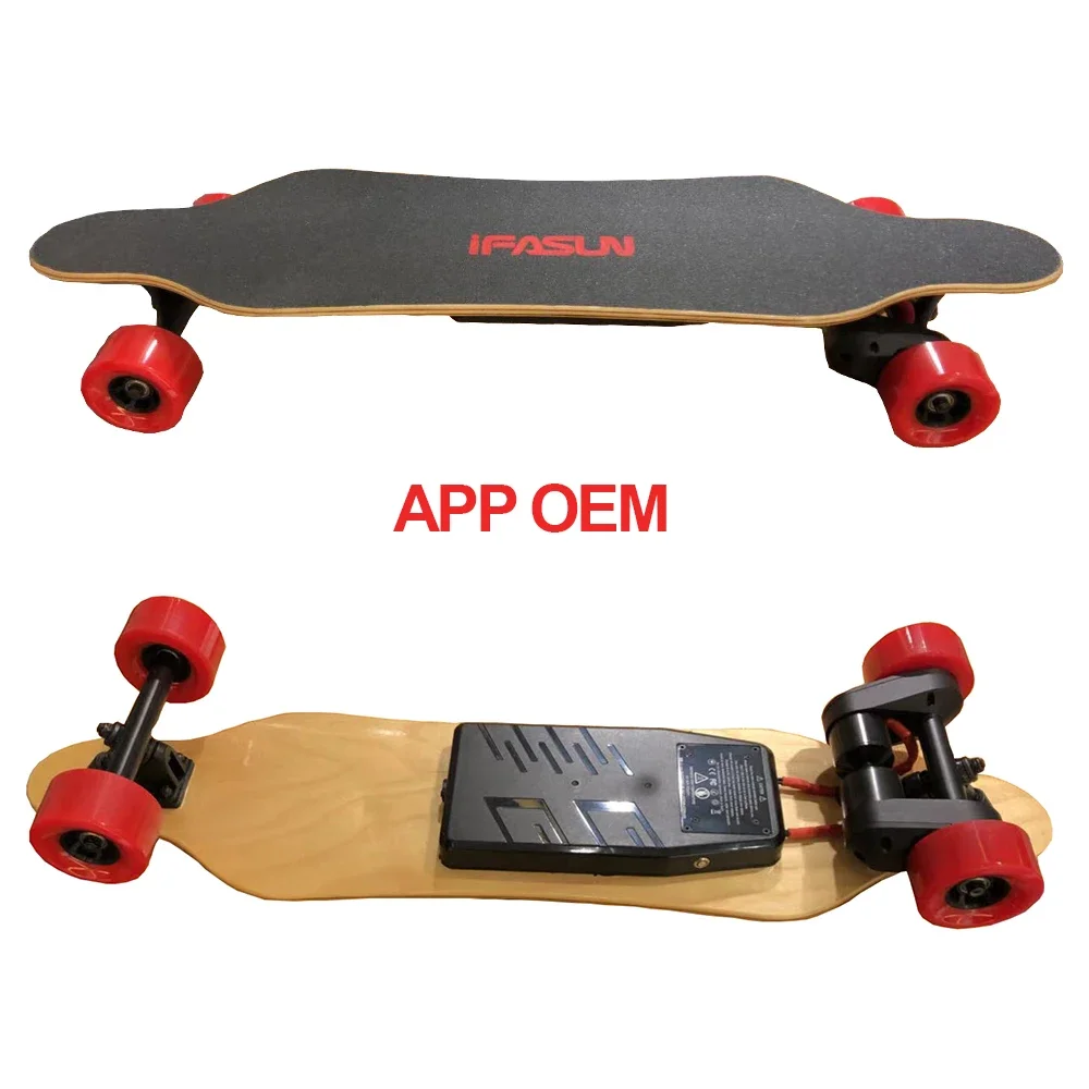 Skate elétrico de quatro rodas longboard quente 8ply cinto motor controle remoto saindo para deslocamento ao ar livre equipamentos