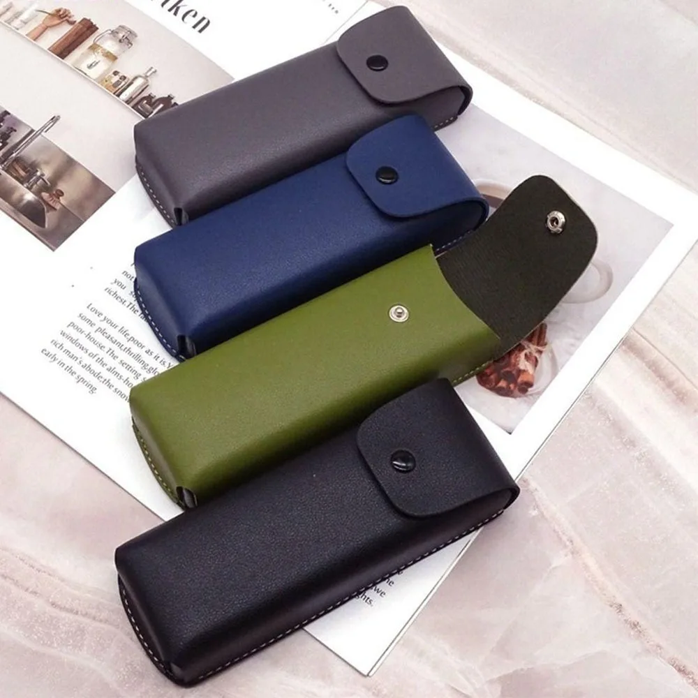 New PU Leather Eyewear Bag Portable Snap Button Eyeglass Box Soft Sunglasses Case Accessories Soft Shell Eyeglass Case