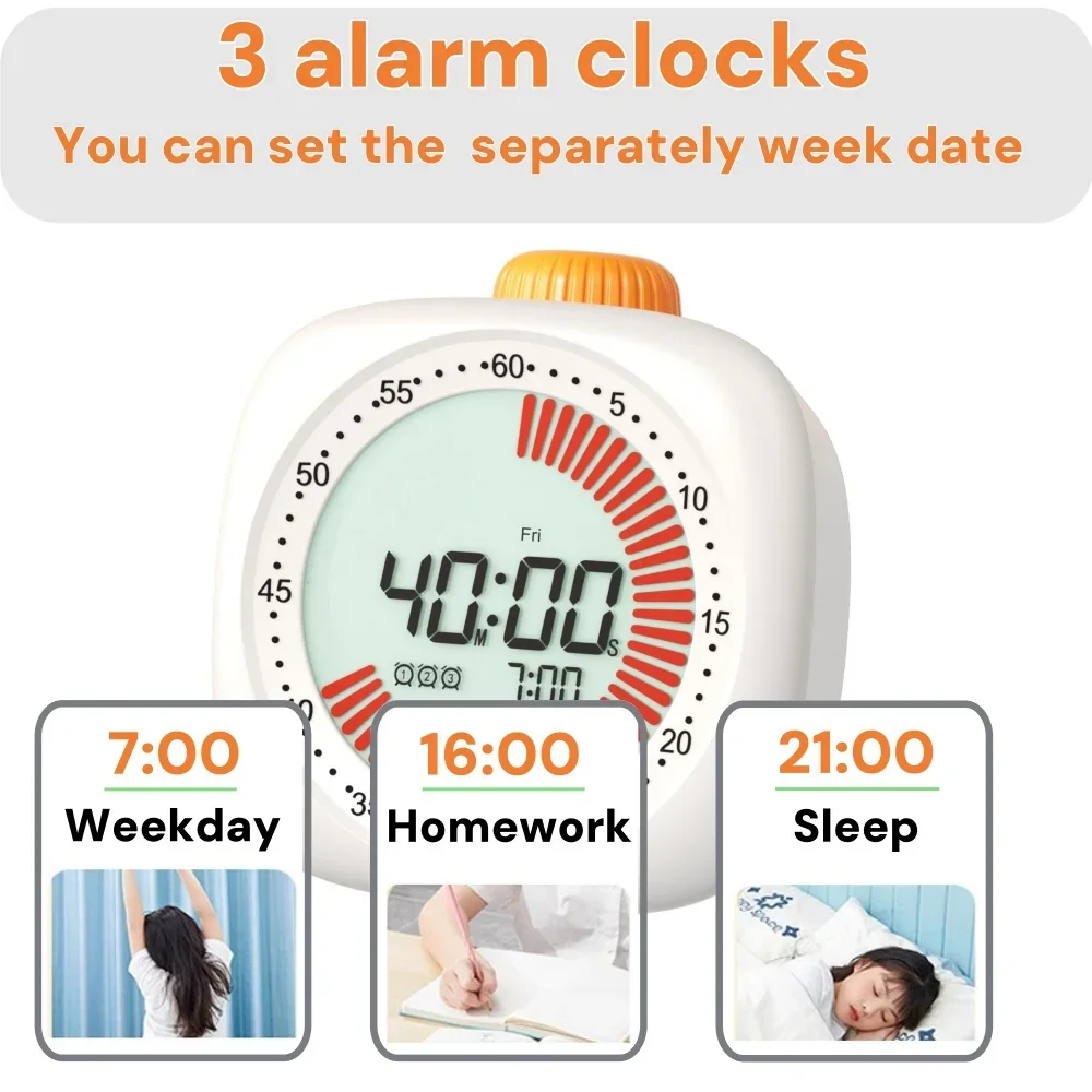 Child Electronic Alarm Clock Date Temperature Function Children's Bedroom Clock Home Offices Desktop Clock Desk Decor